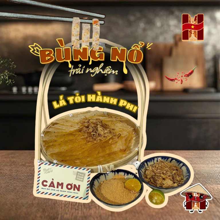 Bánh tráng lá tỏi hành phi