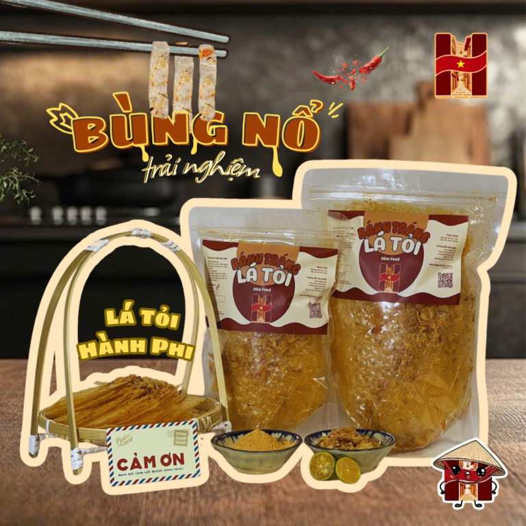 Bánh tráng lá tỏi hành phi