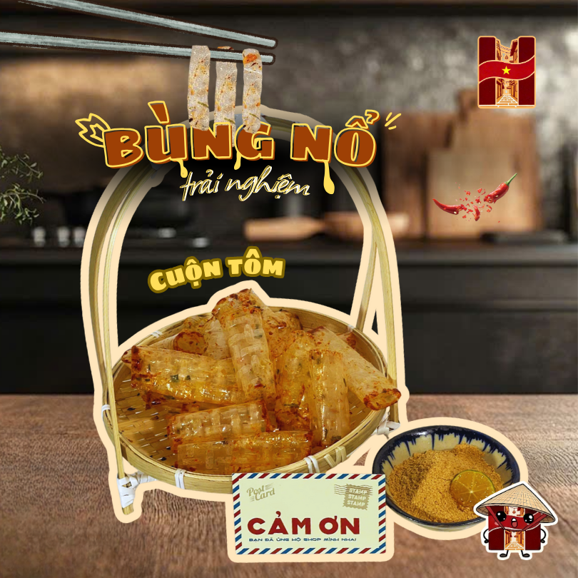 Bánh tráng cuộn tôm