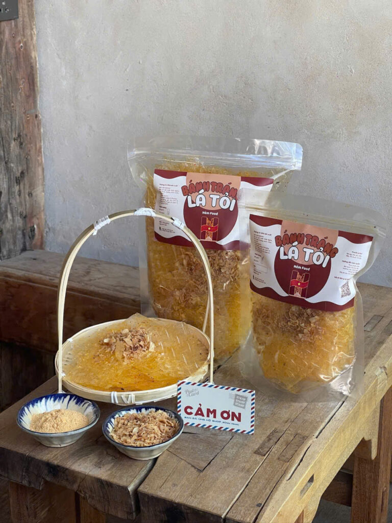 Bánh tráng lá tỏi hành phi